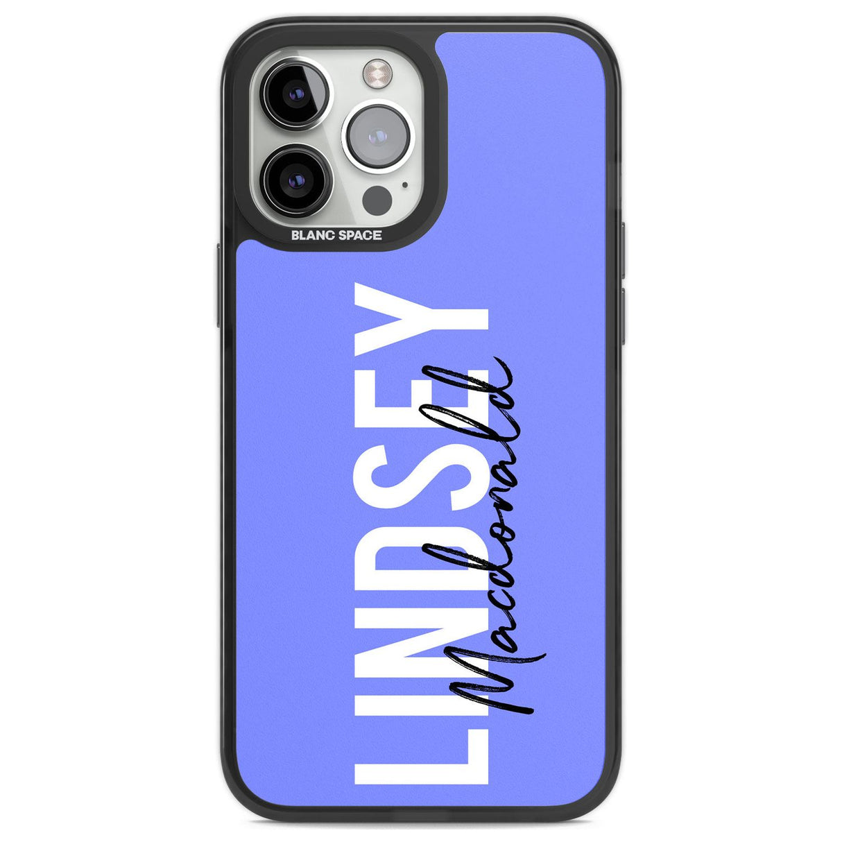 Personalised Bold Name: Purple Custom Phone Case iPhone 13 Pro Max / Black Impact Case,iPhone 14 Pro Max / Black Impact Case Blanc Space