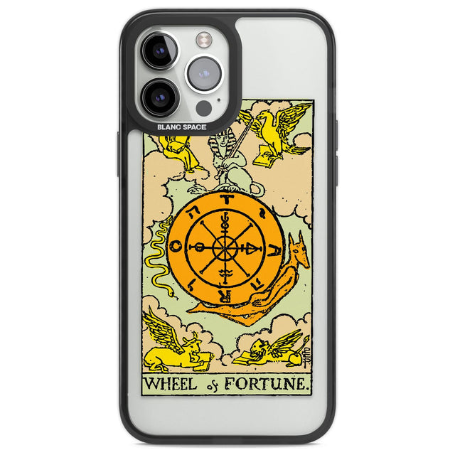 Personalised Wheel of Fortune Tarot Card - Colour Phone Case iPhone 13 Pro Max / Black Impact Case,iPhone 14 Pro Max / Black Impact Case Blanc Space