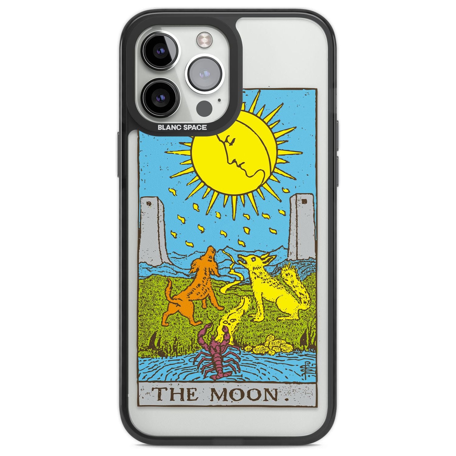 Personalised The Moon Tarot Card - Colour Custom Phone Case iPhone 13 Pro Max / Black Impact Case,iPhone 14 Pro Max / Black Impact Case Blanc Space