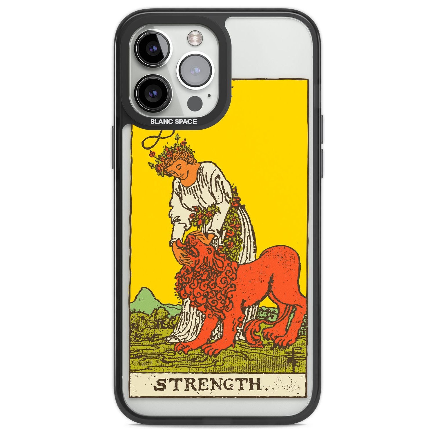 Personalised Strength Tarot Card - Colour Custom Phone Case iPhone 13 Pro Max / Black Impact Case,iPhone 14 Pro Max / Black Impact Case Blanc Space