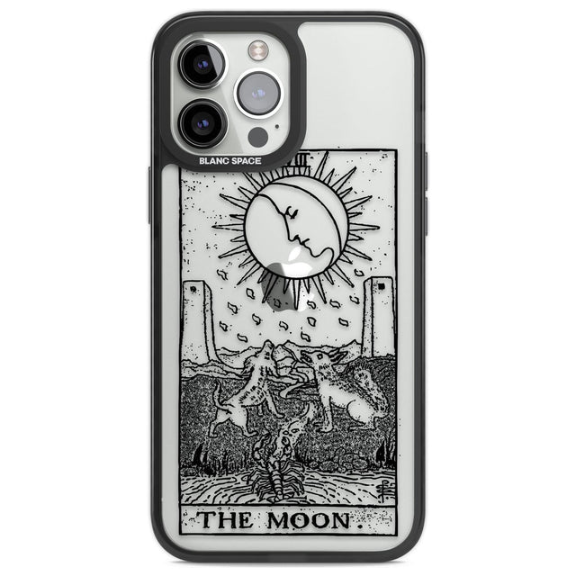 Personalised The Moon Tarot Card - Transparent Custom Phone Case iPhone 13 Pro Max / Black Impact Case,iPhone 14 Pro Max / Black Impact Case Blanc Space