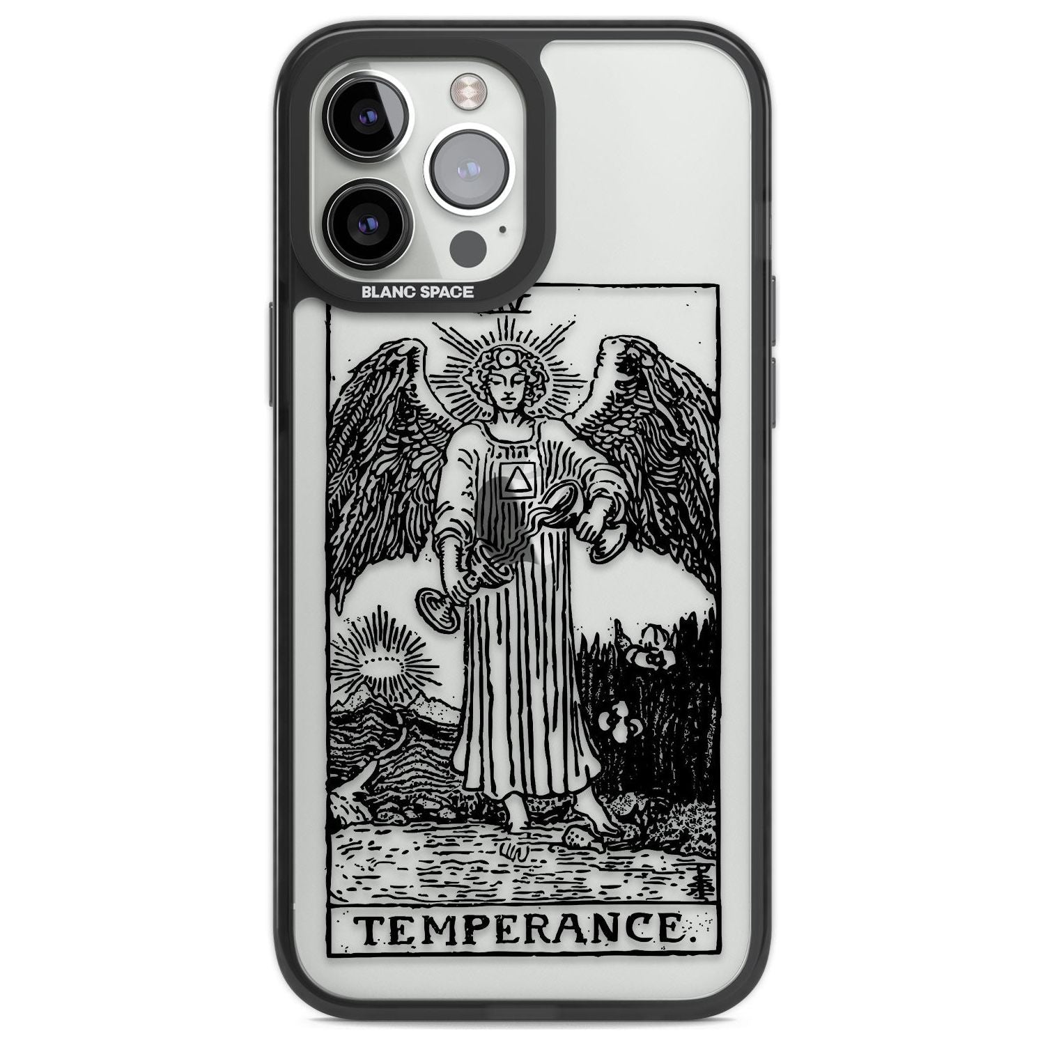 Personalised Temperance Tarot Card - Transparent Custom Phone Case iPhone 13 Pro Max / Black Impact Case,iPhone 14 Pro Max / Black Impact Case Blanc Space