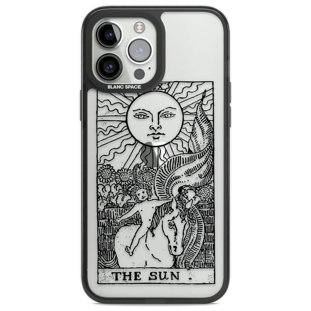 Personalised The Sun Tarot Card - Transparent Custom Phone Case iPhone 13 Pro Max / Black Impact Case,iPhone 14 Pro Max / Black Impact Case Blanc Space