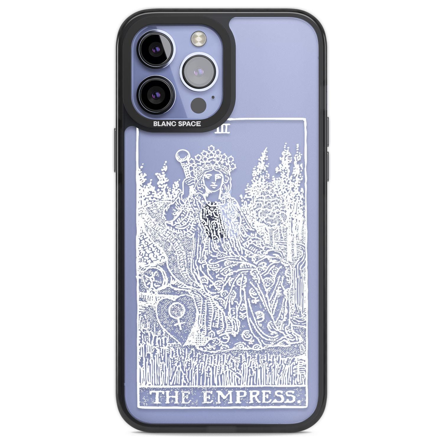 Personalised The Empress Tarot Card - White Transparent Custom Phone Case iPhone 13 Pro Max / Black Impact Case,iPhone 14 Pro Max / Black Impact Case Blanc Space