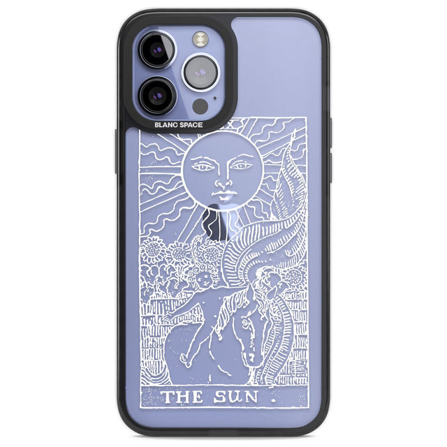 Personalised The Sun Tarot Card - White Transparent Custom Phone Case iPhone 13 Pro Max / Black Impact Case,iPhone 14 Pro Max / Black Impact Case Blanc Space