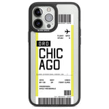 Personalised Chicago Boarding Pass Custom Phone Case iPhone 13 Pro Max / Black Impact Case,iPhone 14 Pro Max / Black Impact Case Blanc Space