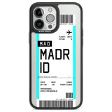 Personalised Madrid Boarding Pass Custom Phone Case iPhone 13 Pro Max / Black Impact Case,iPhone 14 Pro Max / Black Impact Case Blanc Space