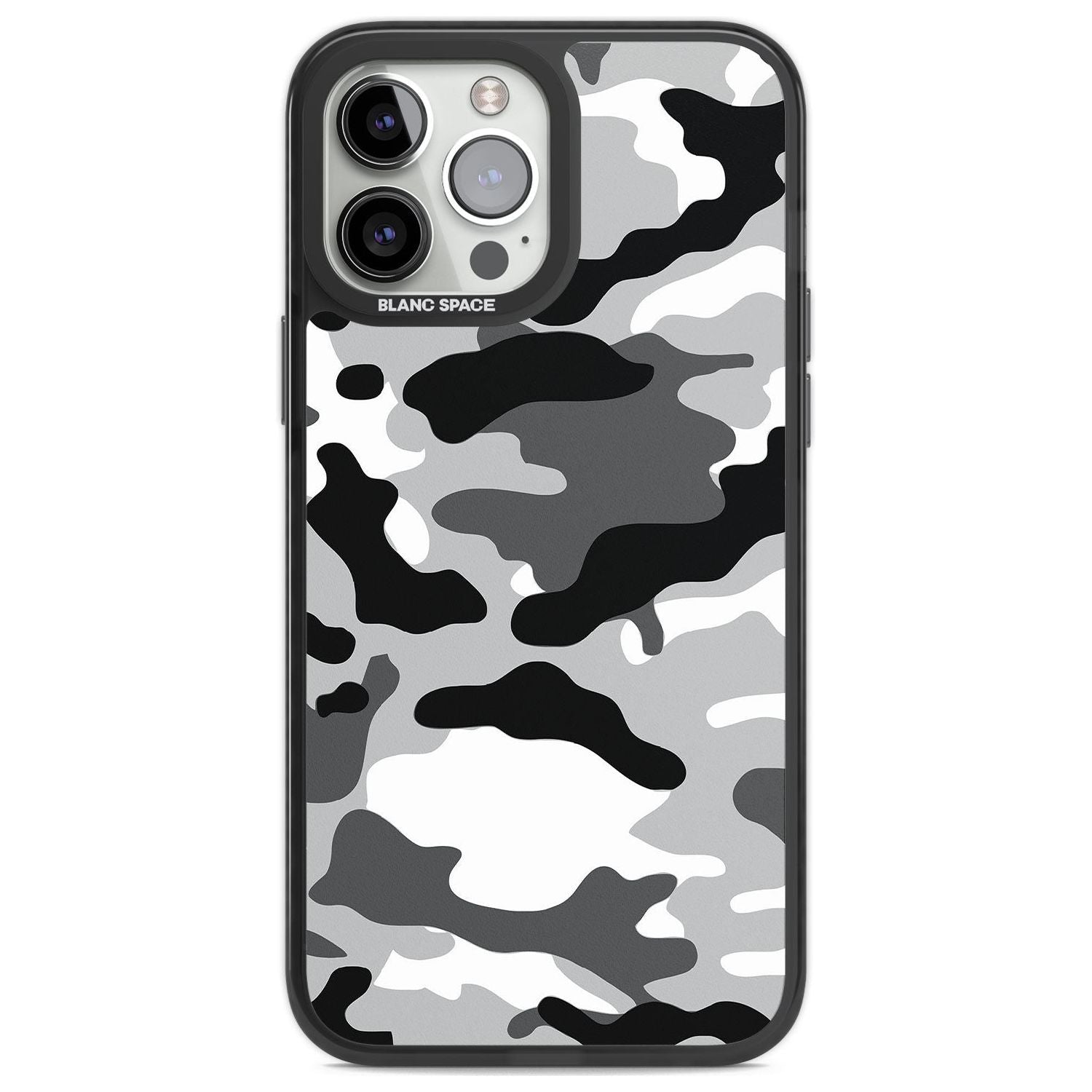 Grey Camo Phone Case iPhone 13 Pro Max / Black Impact Case,iPhone 14 Pro Max / Black Impact Case Blanc Space