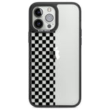 Checker: Half Black Check on Clear Phone Case iPhone 14 Pro Max / Black Impact Case,iPhone 13 Pro Max / Black Impact Case Blanc Space