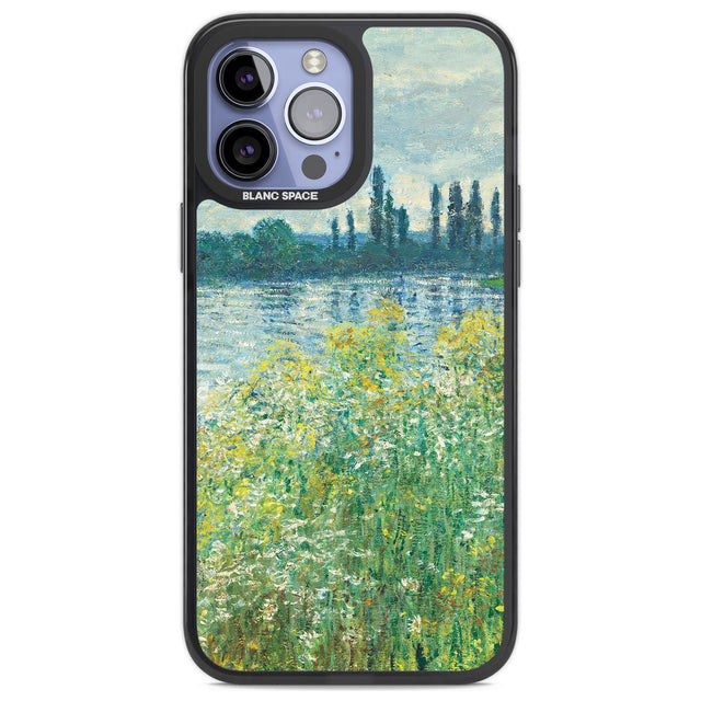 Banks of the Seine by Claude Monet Phone Case iPhone 13 Pro Max / Black Impact Case,iPhone 14 Pro Max / Black Impact Case Blanc Space