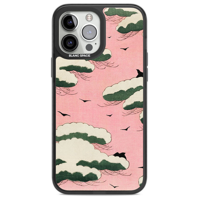 Japanese Pink Sky by Watanabe Seitei Phone Case iPhone 13 Pro Max / Black Impact Case,iPhone 14 Pro Max / Black Impact Case Blanc Space