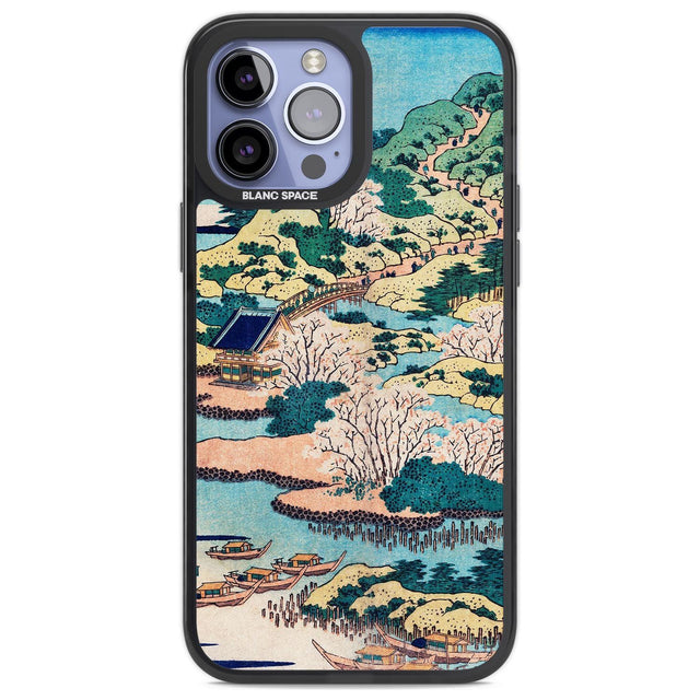 Coastal Community by Katsushika Hokusai Phone Case iPhone 13 Pro Max / Black Impact Case,iPhone 14 Pro Max / Black Impact Case Blanc Space