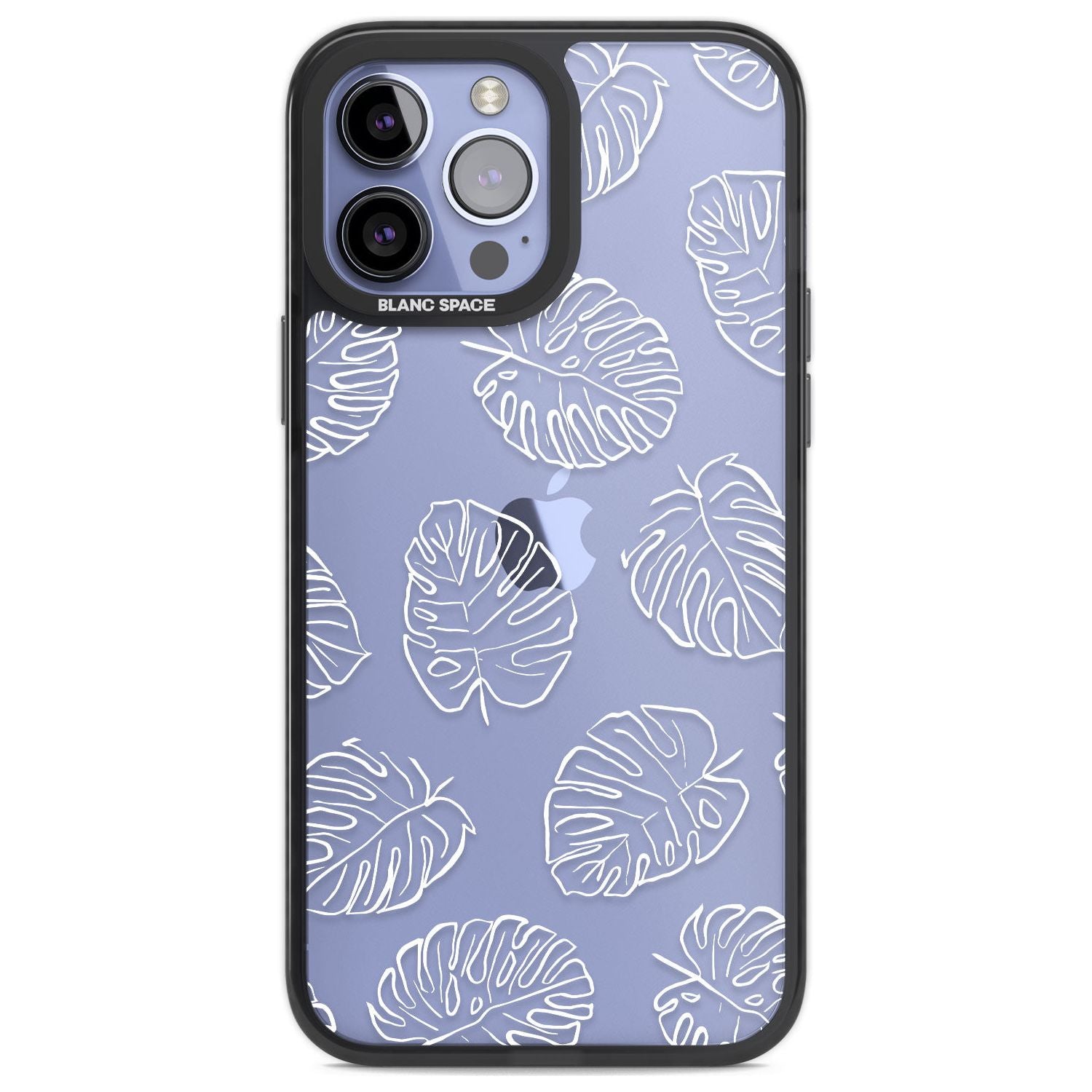 Monstera Leaves Phone Case iPhone 13 Pro Max / Black Impact Case,iPhone 14 Pro Max / Black Impact Case Blanc Space