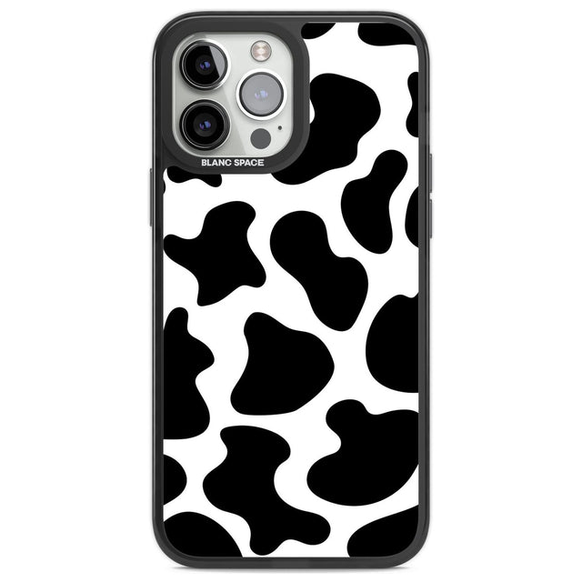 Cow Print Phone Case iPhone 13 Pro Max / Black Impact Case,iPhone 14 Pro Max / Black Impact Case Blanc Space