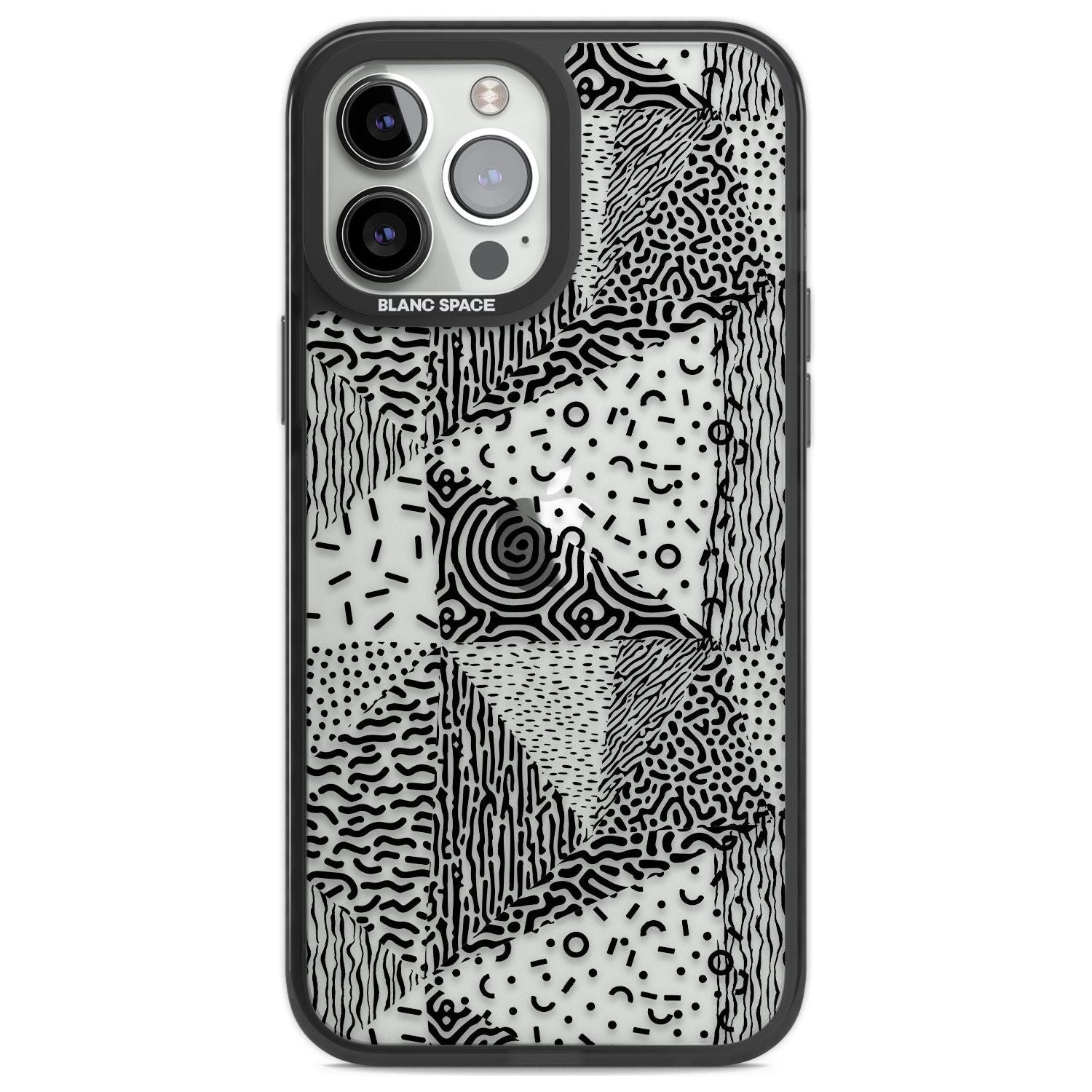 Pattern Mashup (Black) Phone Case iPhone 13 Pro Max / Black Impact Case,iPhone 14 Pro Max / Black Impact Case Blanc Space