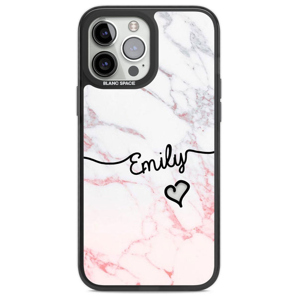 Personalised Pink Fade Marble Heart