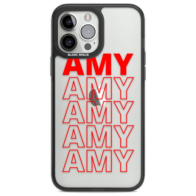 Personalised Clear Text  5B Custom Phone Case iPhone 13 Pro Max / Black Impact Case,iPhone 14 Pro Max / Black Impact Case Blanc Space