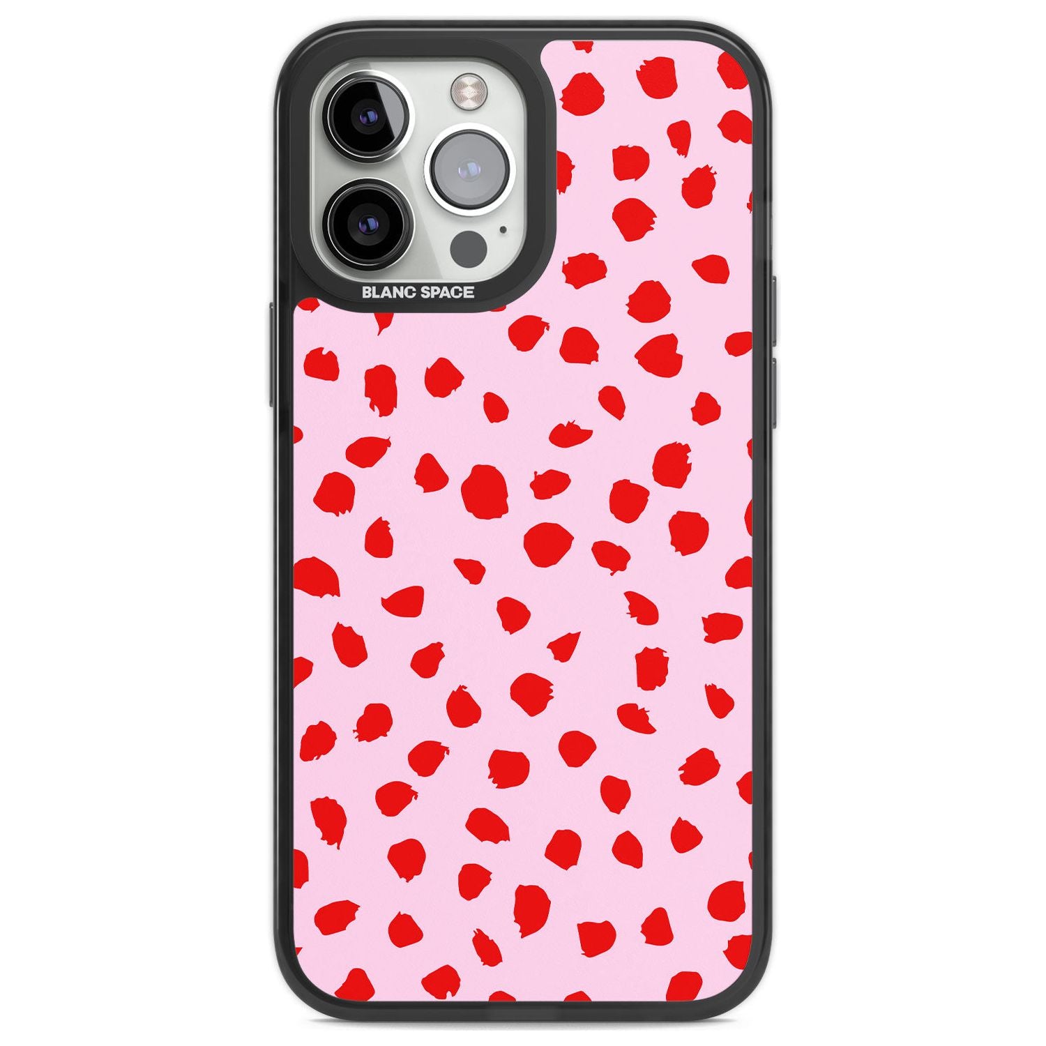 Red on Pink Dalmatian Polka Dot Spots