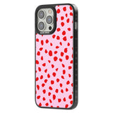 Red on Pink Dalmatian Polka Dot Spots