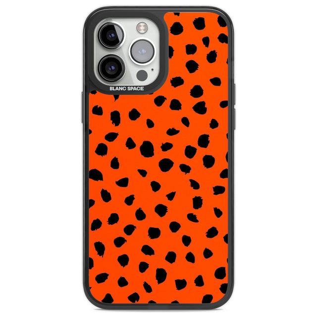 Black & Bright Red Dalmatian Polka Dot Spots Phone Case iPhone 13 Pro Max / Black Impact Case,iPhone 14 Pro Max / Black Impact Case Blanc Space