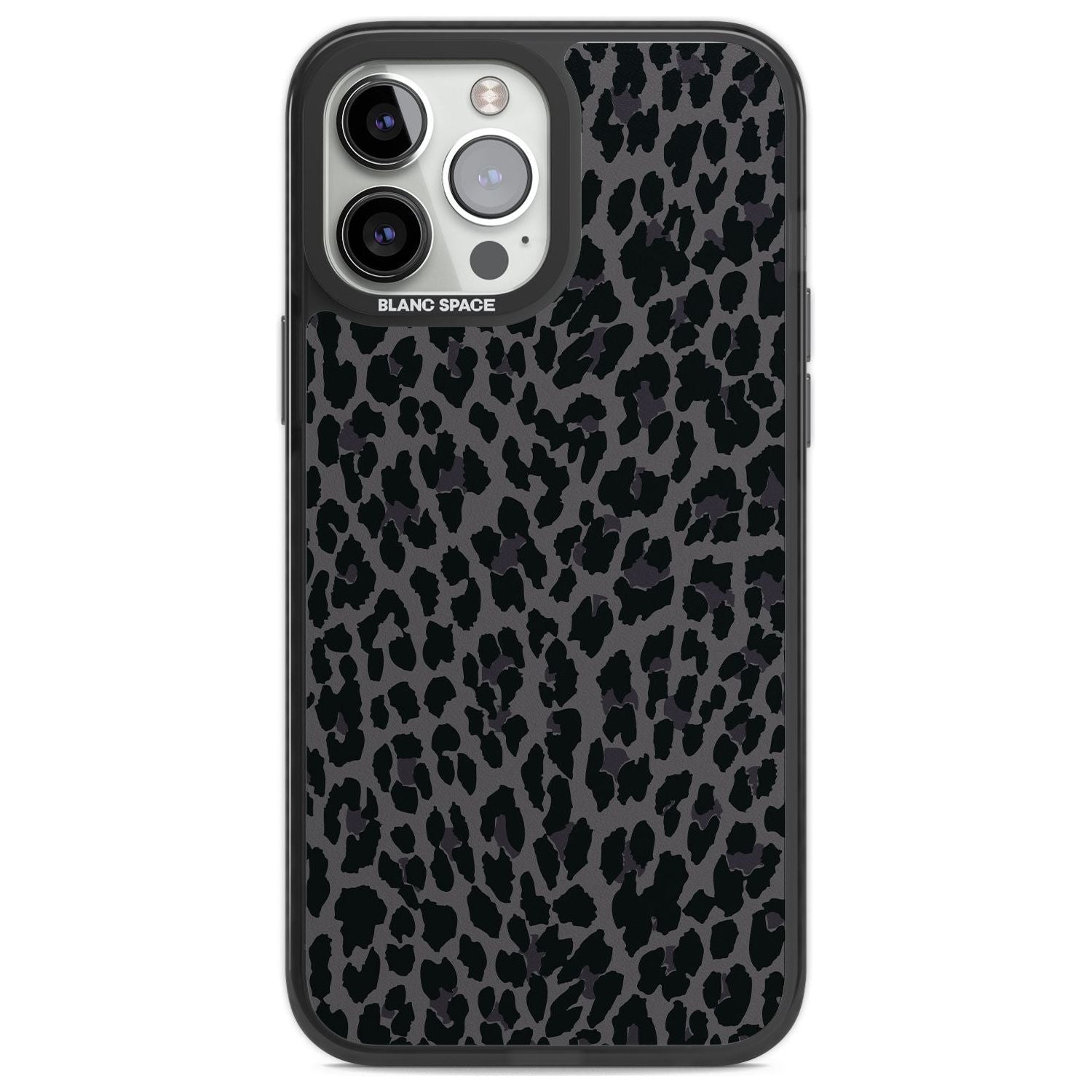 Dark Animal Print Pattern Small Leopard Phone Case iPhone 13 Pro Max / Black Impact Case,iPhone 14 Pro Max / Black Impact Case Blanc Space