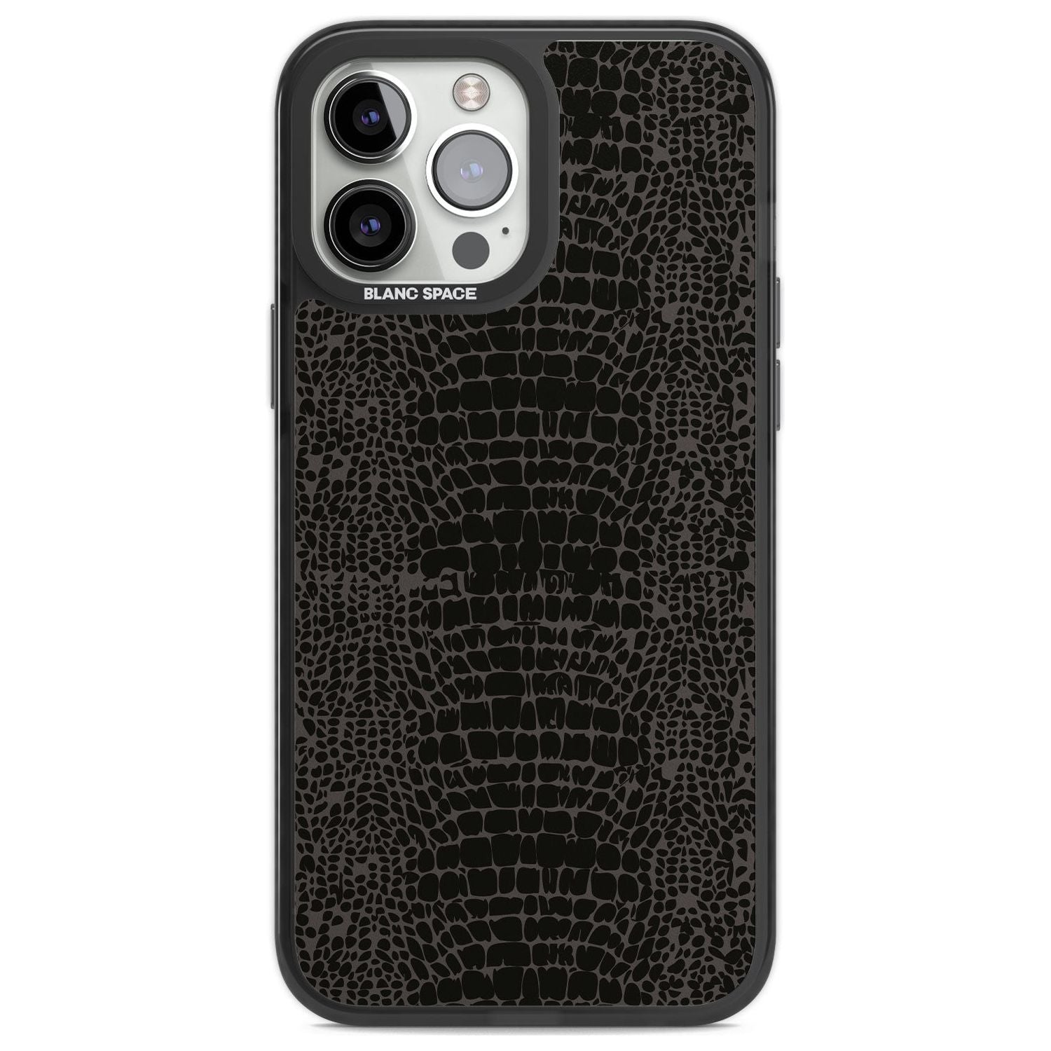 Dark Animal Print Pattern Snake Skin Phone Case iPhone 13 Pro Max / Black Impact Case,iPhone 14 Pro Max / Black Impact Case Blanc Space