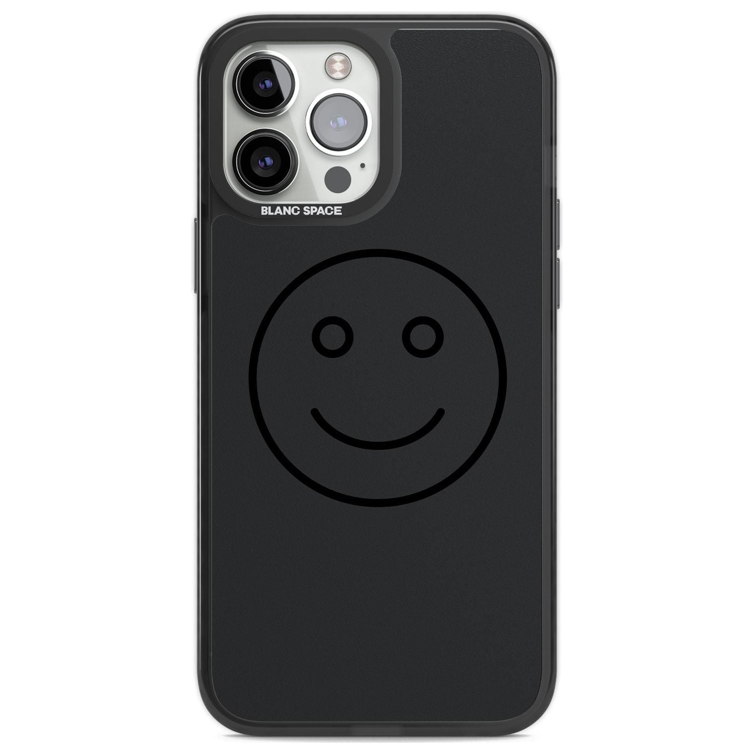 Dark Smiley Face Phone Case iPhone 13 Pro Max / Black Impact Case,iPhone 14 Pro Max / Black Impact Case Blanc Space