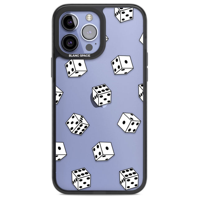 Clear Dice Pattern Phone Case iPhone 13 Pro Max / Black Impact Case,iPhone 14 Pro Max / Black Impact Case Blanc Space