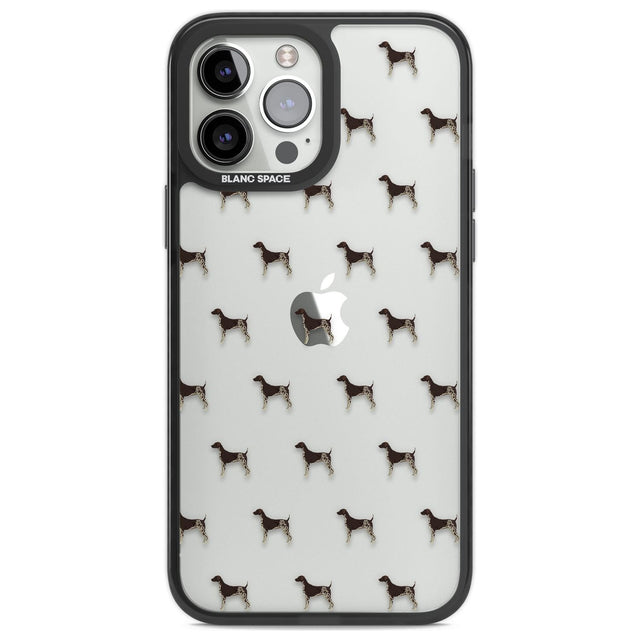 German Shorthaired Pointer Dog Pattern Clear Phone Case iPhone 13 Pro Max / Black Impact Case,iPhone 14 Pro Max / Black Impact Case Blanc Space