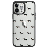 Dachshund Dog Pattern Clear Phone Case iPhone 13 Pro Max / Black Impact Case,iPhone 14 Pro Max / Black Impact Case Blanc Space