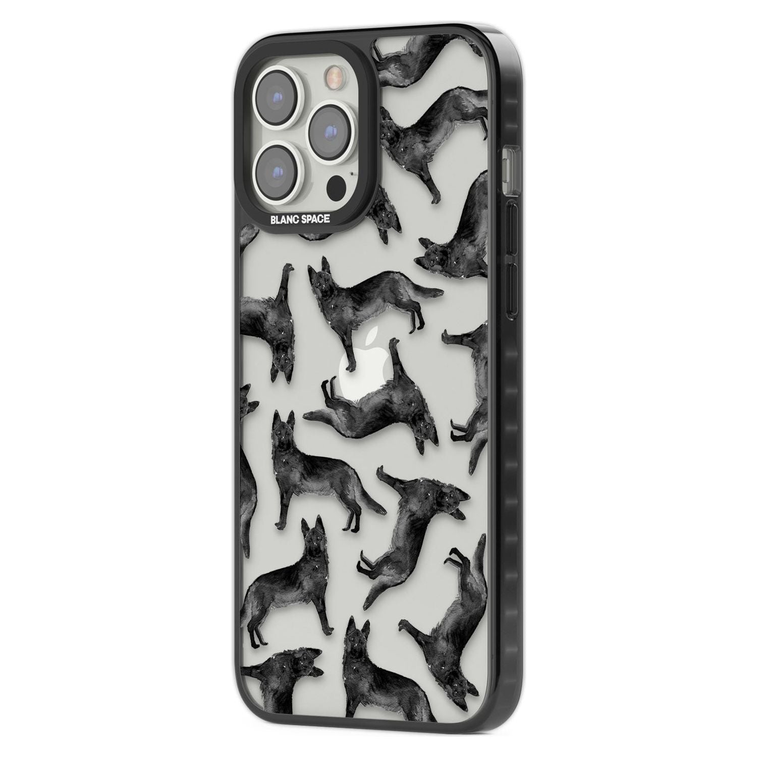 German Shepherd (Black) Watercolour Dog Pattern