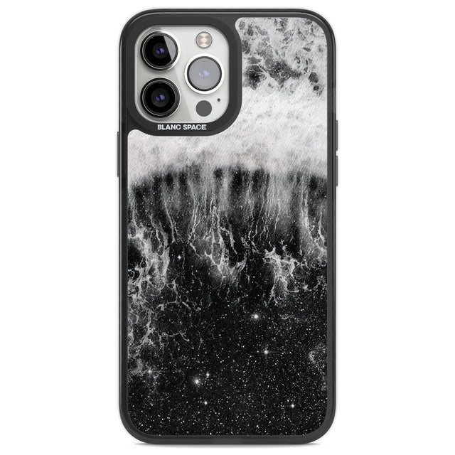 Ocean Wave Galaxy Print Phone Case iPhone 13 Pro Max / Black Impact Case,iPhone 14 Pro Max / Black Impact Case Blanc Space