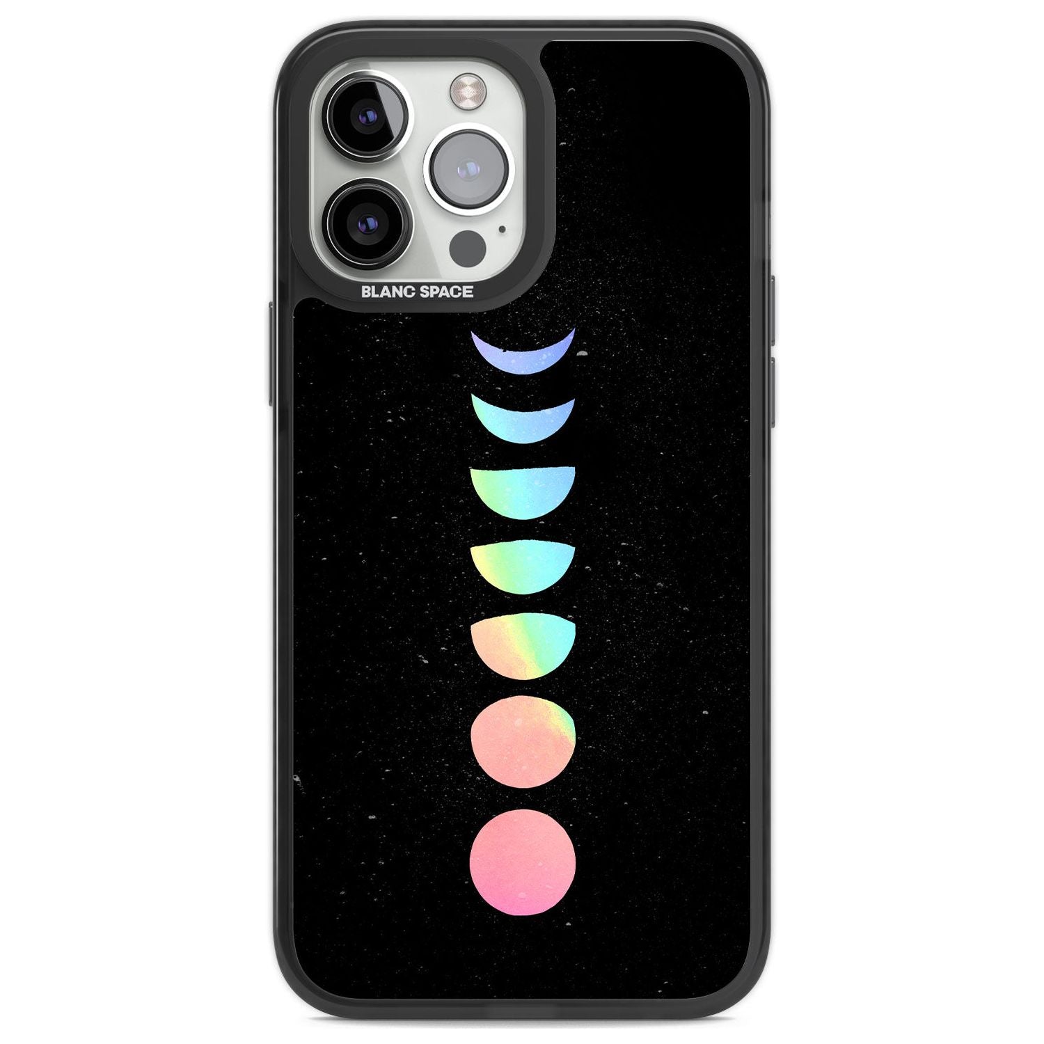 Pastel Moon Phases Phone Case iPhone 13 Pro Max / Black Impact Case,iPhone 14 Pro Max / Black Impact Case Blanc Space
