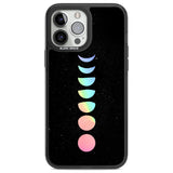 Pastel Moon Phases Phone Case iPhone 13 Pro Max / Black Impact Case,iPhone 14 Pro Max / Black Impact Case Blanc Space