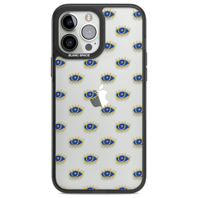 Gold Eyes (Clear) Psychedelic Eyes Pattern Phone Case iPhone 13 Pro Max / Black Impact Case,iPhone 14 Pro Max / Black Impact Case Blanc Space