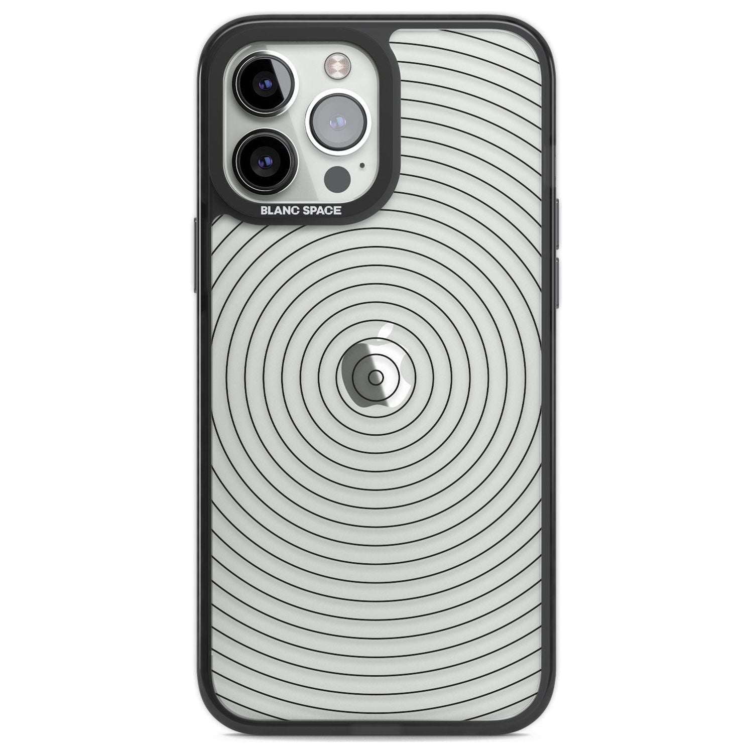 Abstract Lines: Circles Phone Case iPhone 13 Pro Max / Black Impact Case,iPhone 14 Pro Max / Black Impact Case Blanc Space