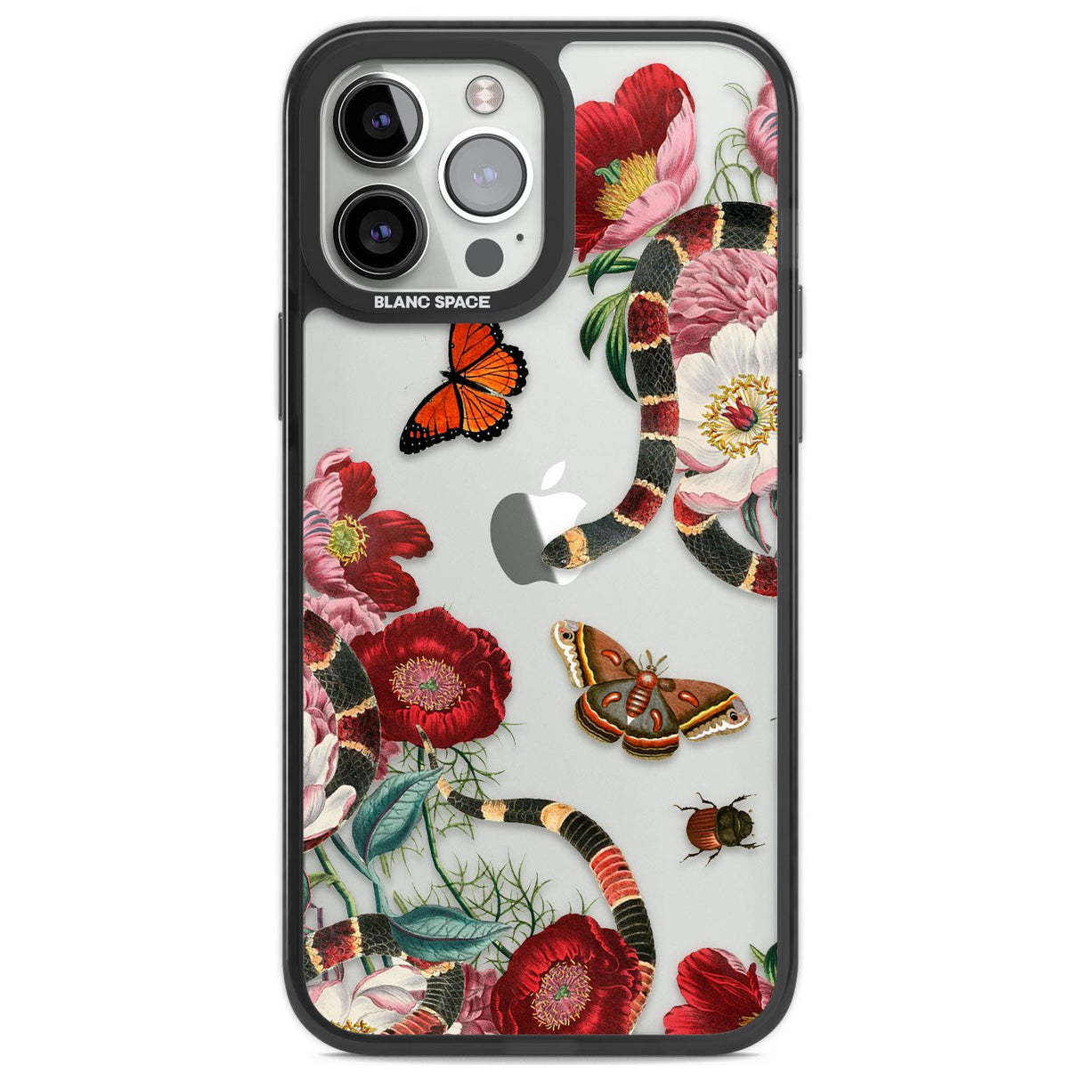 Botanical Snake Phone Case iPhone 13 Pro Max / Black Impact Case,iPhone 14 Pro Max / Black Impact Case Blanc Space