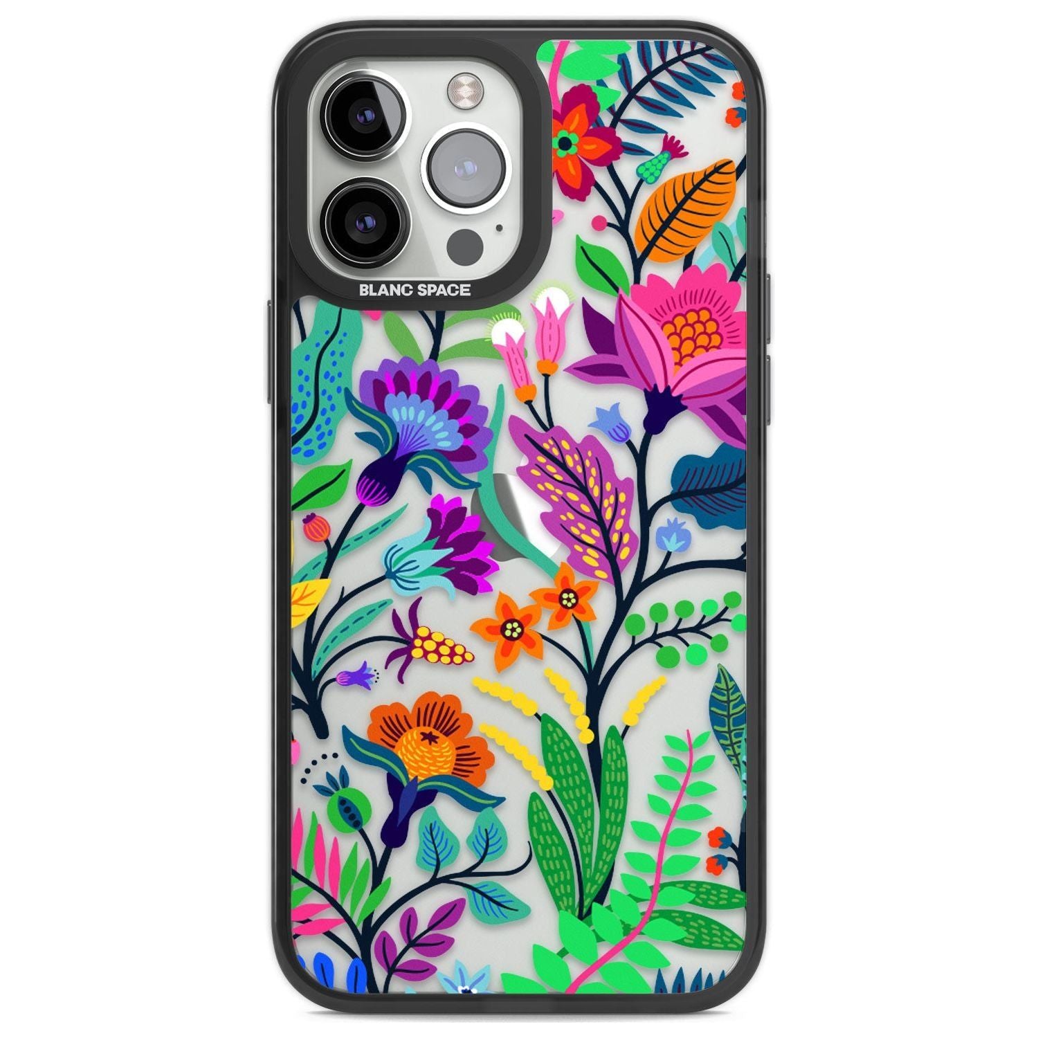 Floral Vibe Phone Case iPhone 13 Pro Max / Black Impact Case,iPhone 14 Pro Max / Black Impact Case Blanc Space
