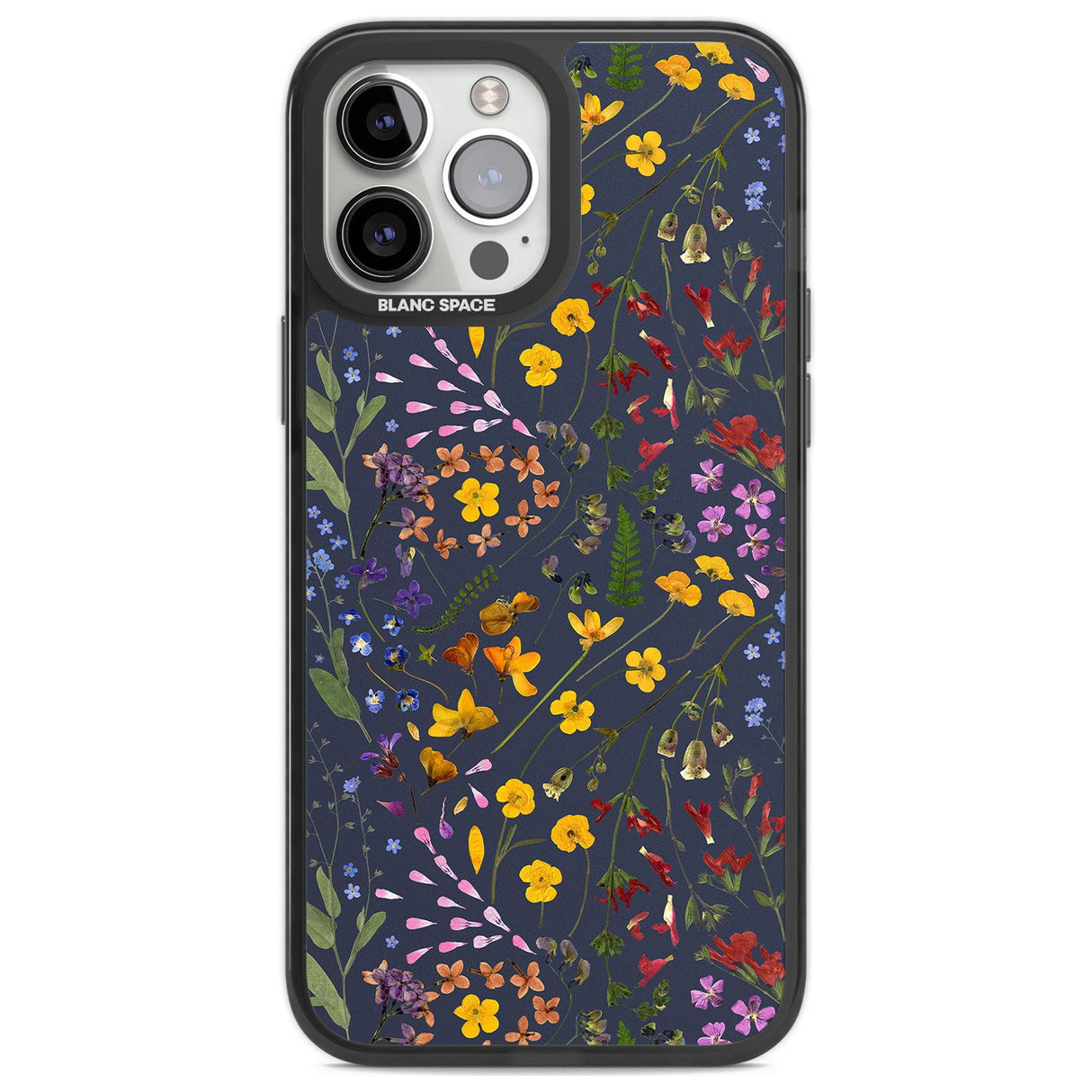 Wildflower & Leaves Cluster Design - Navy