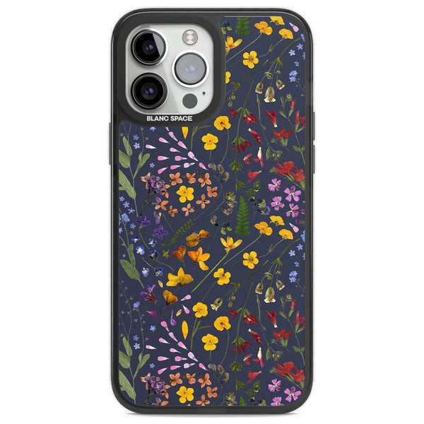 Wildflowers & Leaves In Navy