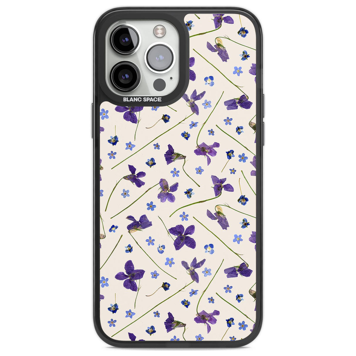 Violet Floral Pattern Design - Cream