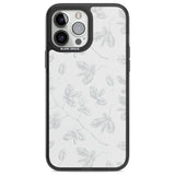 Grey Branches Vintage Botanical Phone Case iPhone 13 Pro Max / Black Impact Case,iPhone 14 Pro Max / Black Impact Case Blanc Space