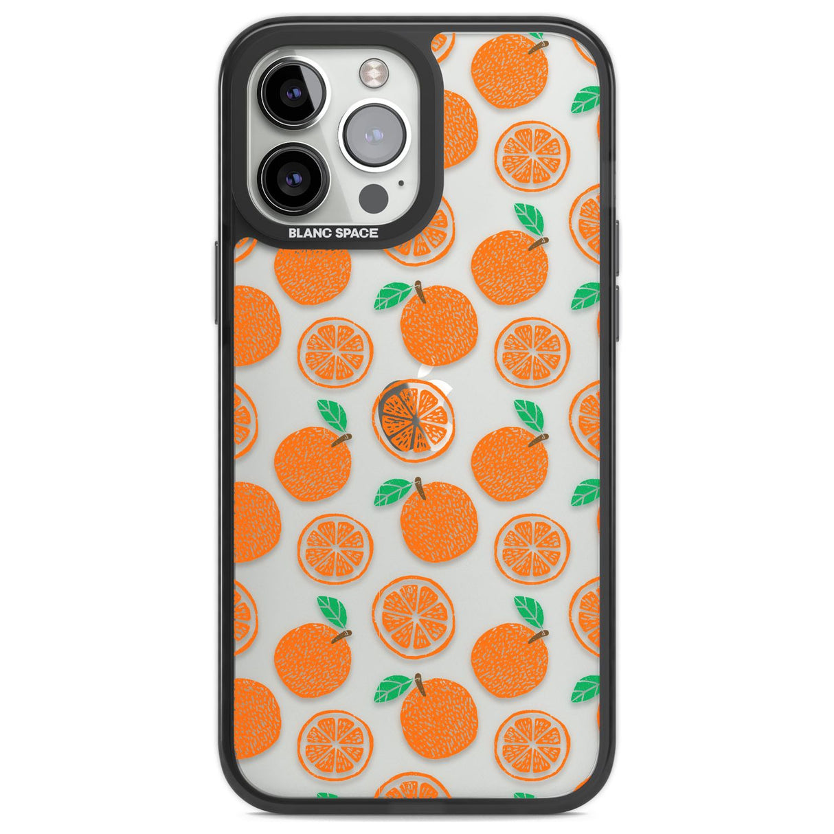 Orange Pattern Phone Case iPhone 13 Pro Max / Black Impact Case,iPhone 14 Pro Max / Black Impact Case Blanc Space