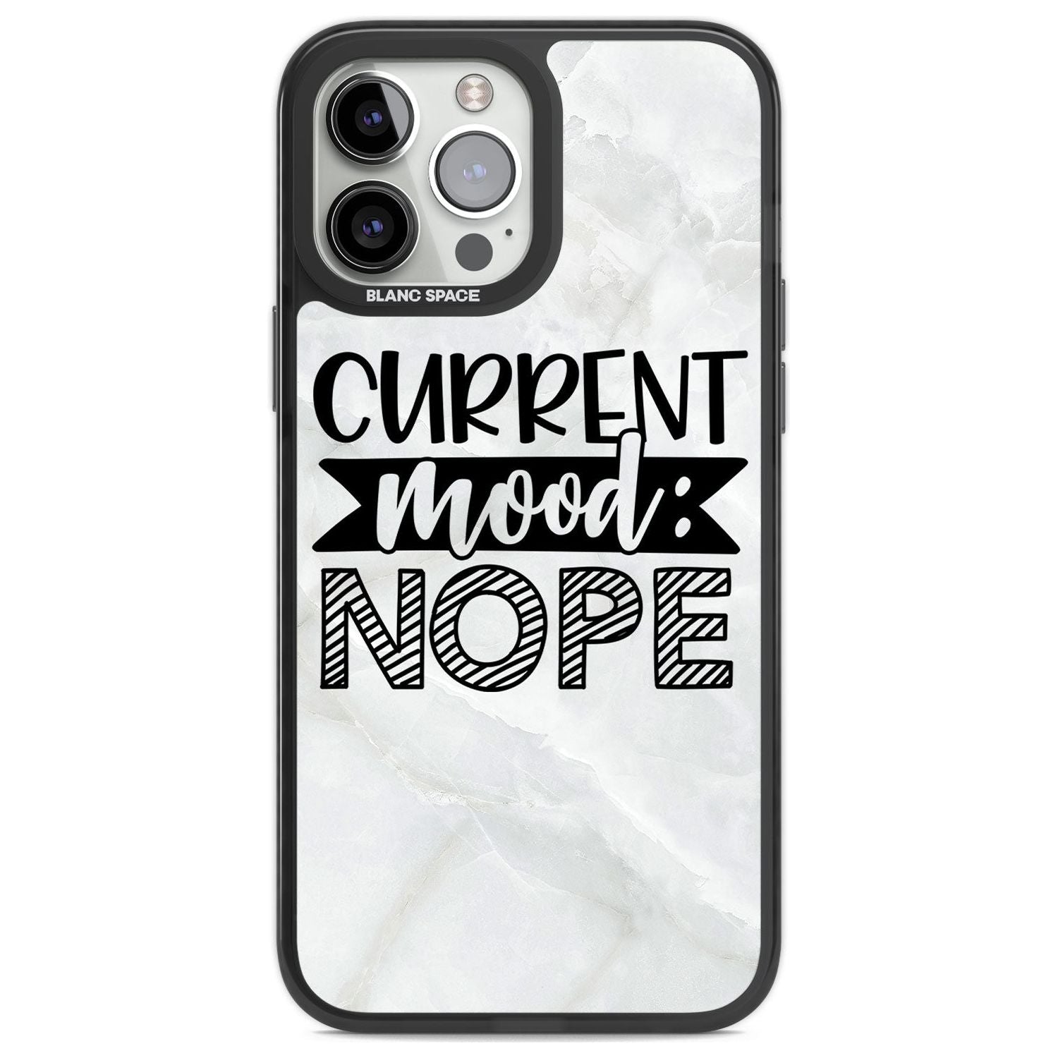 Current Mood NOPE Phone Case iPhone 14 Pro Max / Black Impact Case,iPhone 13 Pro Max / Black Impact Case Blanc Space