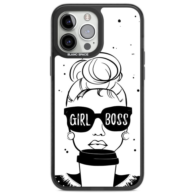 Girl Boss Phone Case iPhone 13 Pro Max / Black Impact Case,iPhone 14 Pro Max / Black Impact Case Blanc Space