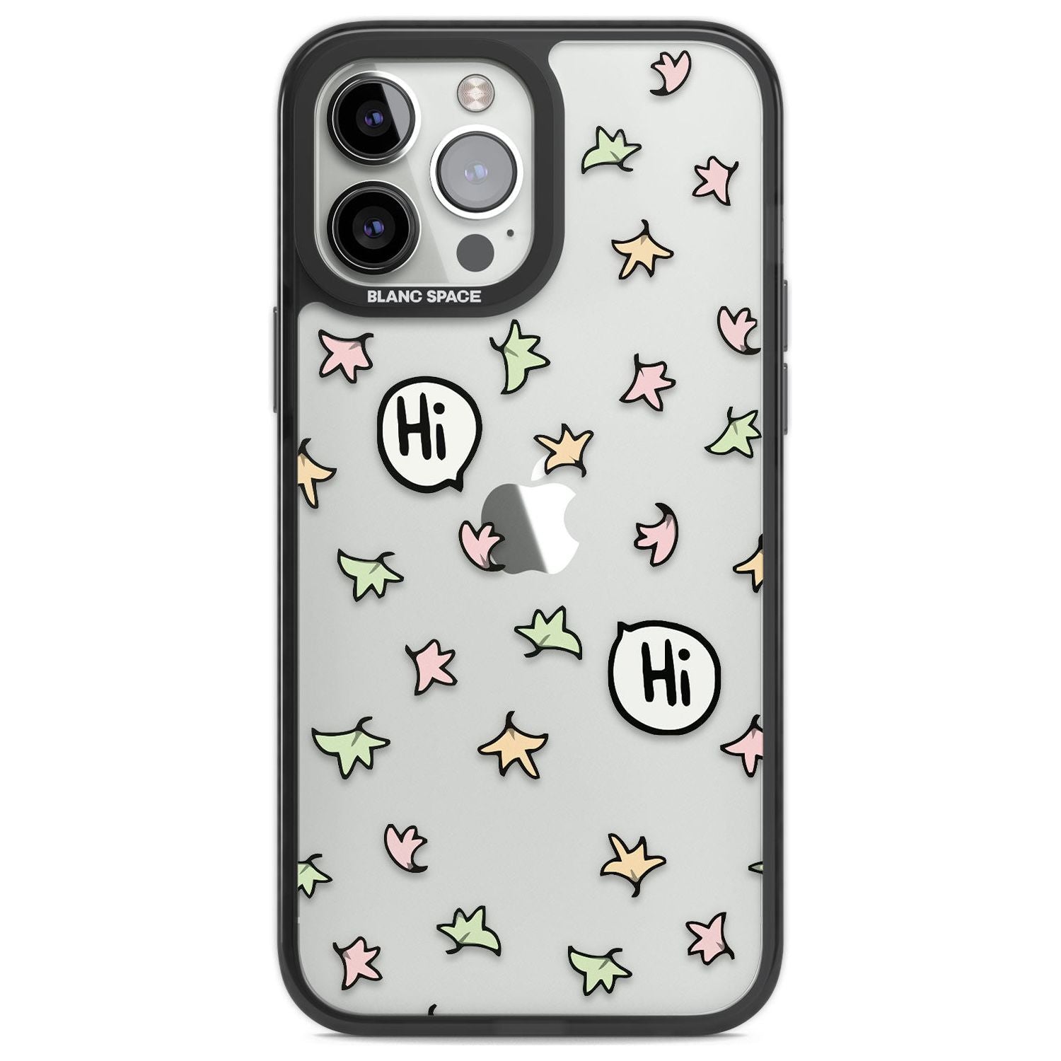 Heartstopper Leaves Pattern Phone Case iPhone 13 Pro Max / Black Impact Case,iPhone 14 Pro Max / Black Impact Case Blanc Space