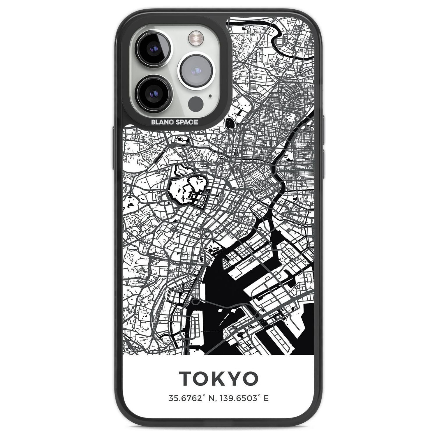 Map of Tokyo, Japan Phone Case iPhone 13 Pro Max / Black Impact Case,iPhone 14 Pro Max / Black Impact Case Blanc Space