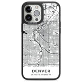 Map of Denver, Colorado Phone Case iPhone 13 Pro Max / Black Impact Case,iPhone 14 Pro Max / Black Impact Case Blanc Space