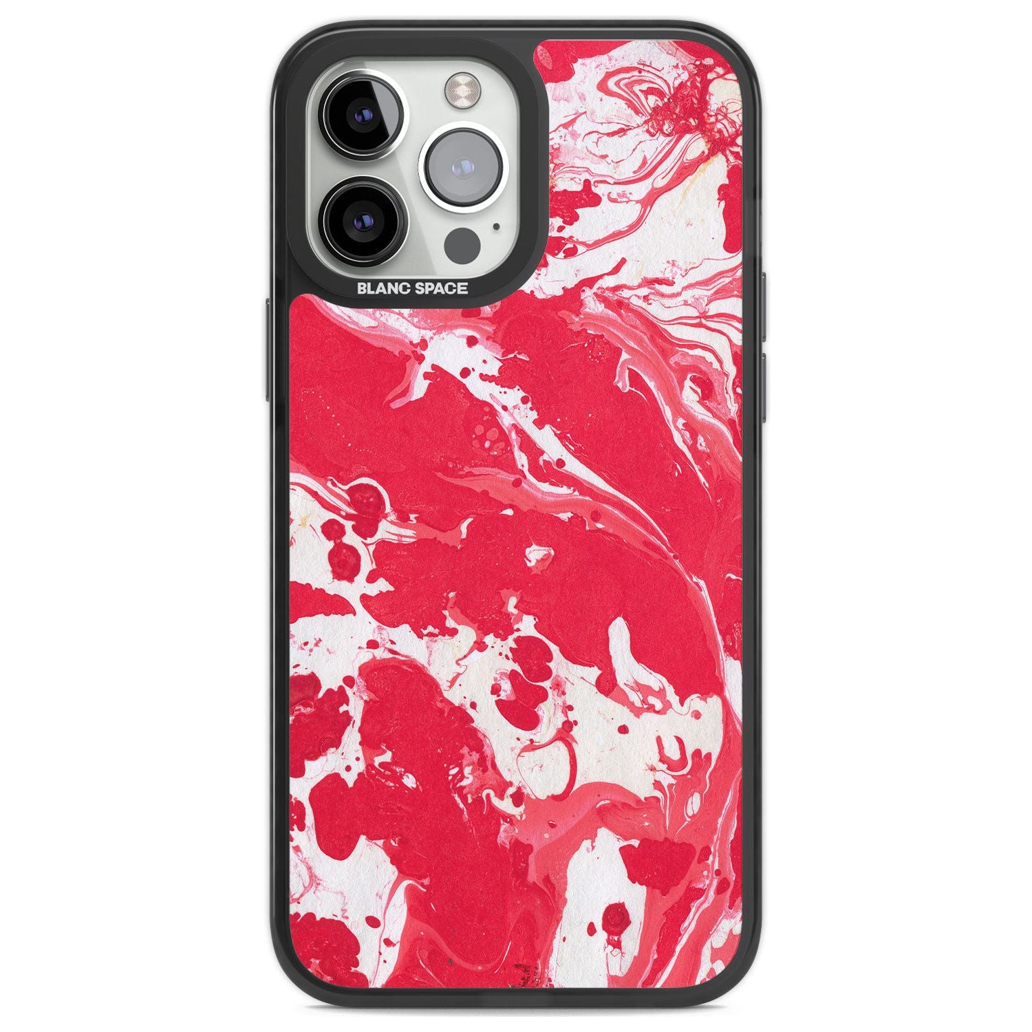 Red & White - Marbled Paper