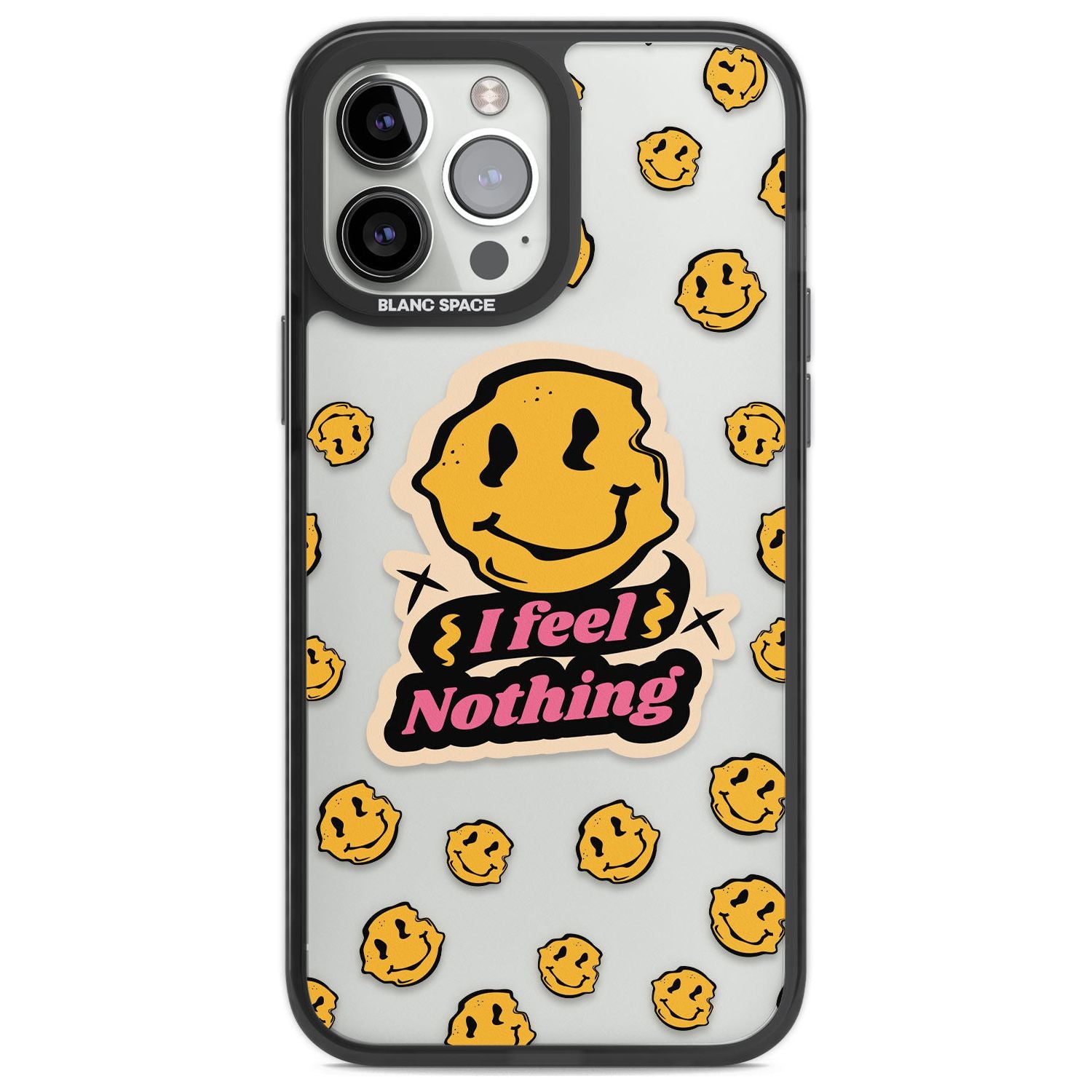 I feel nothing (Clear) Phone Case iPhone 13 Pro Max / Black Impact Case,iPhone 14 Pro Max / Black Impact Case Blanc Space